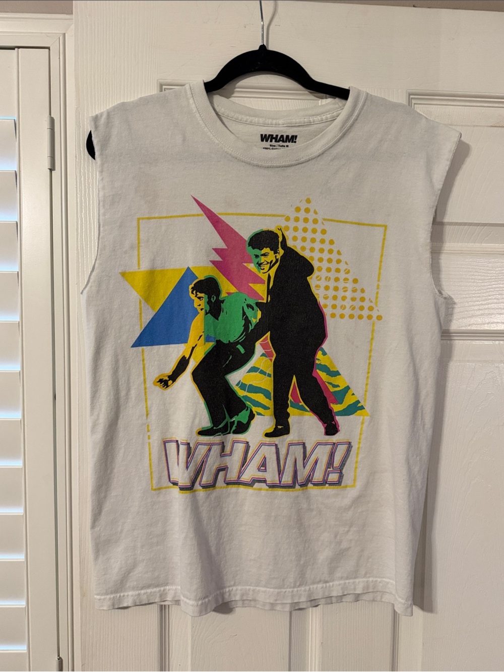 Wham! 80s graphic tee w/cut off sleeves Retro Band Design George Michael
